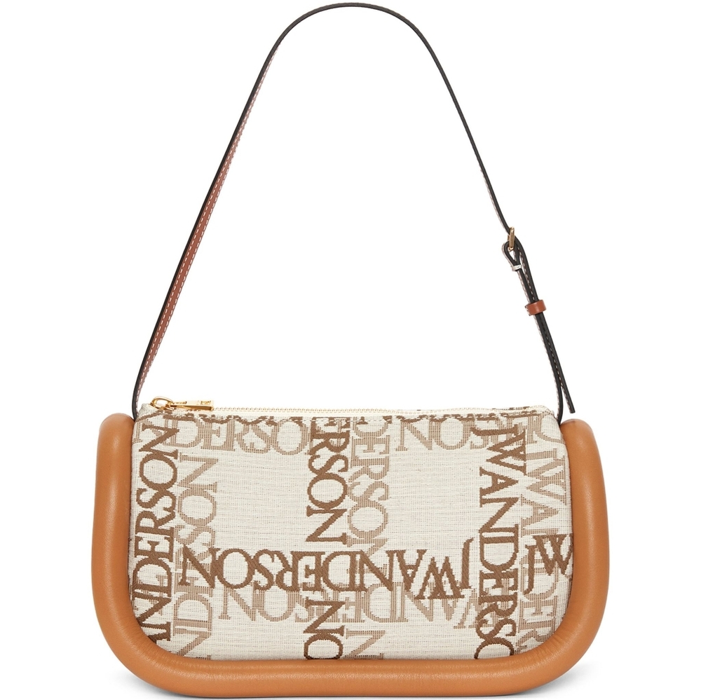 NWT JW ANDERSON The Bumper 15 Pecan Jacquard Monogram Baguette Shoulder Bag